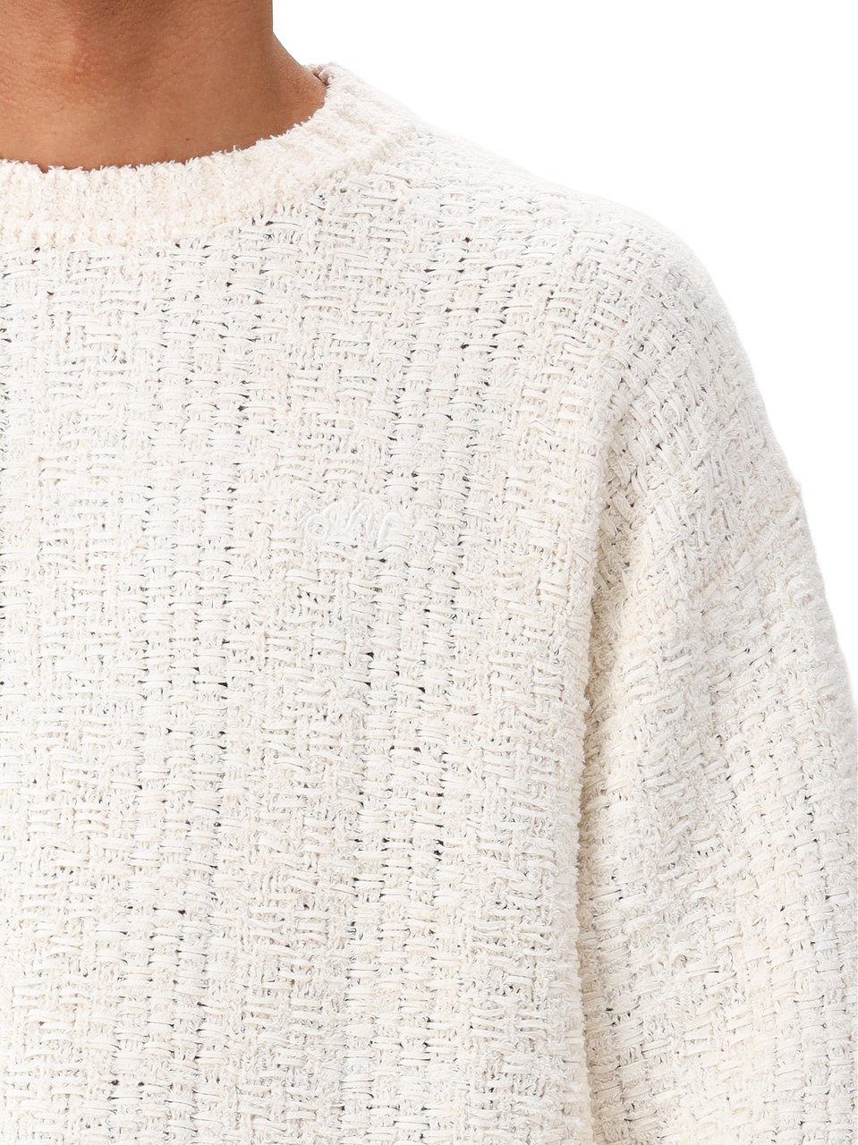 ØLÅF Ølaf Gebreide Trui Gebroken Wit Textured Boxy Knitted Wit