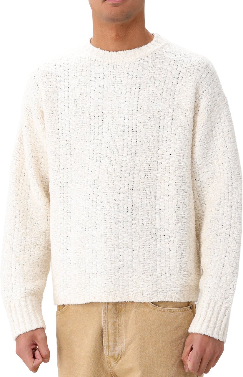 ØLÅF Ølaf Gebreide Trui Gebroken Wit Textured Boxy Knitted Wit