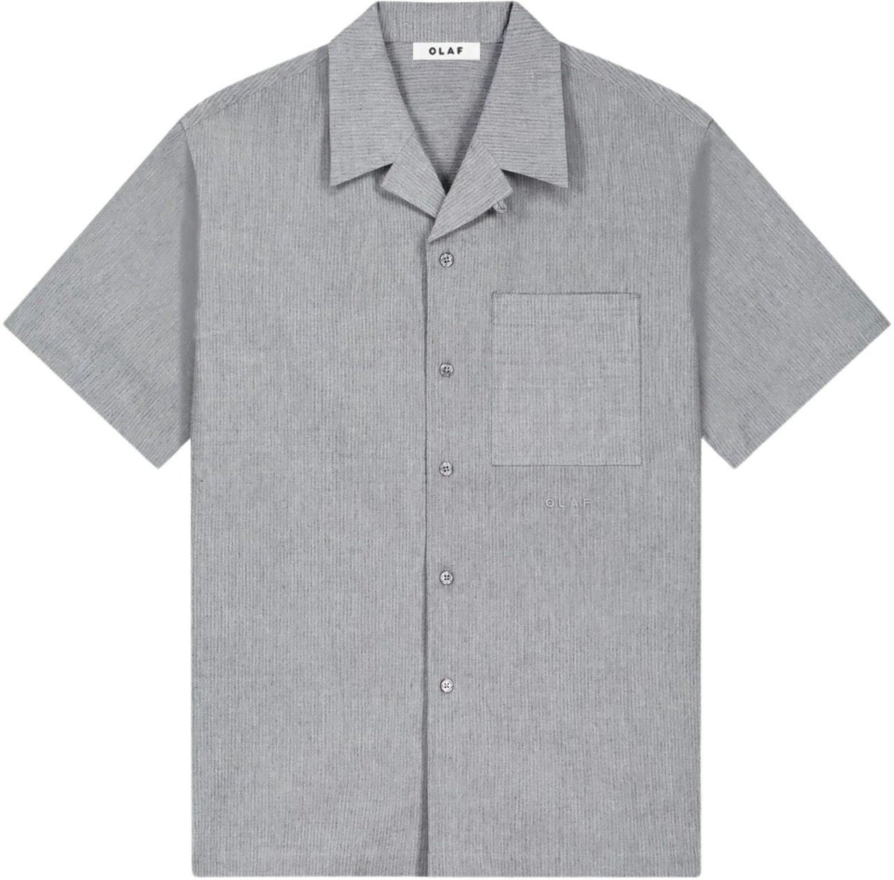 ØLÅF Olaf Seersucker Camp Shirts Korte Mouw Overhemden Grijs M250300 Grijs