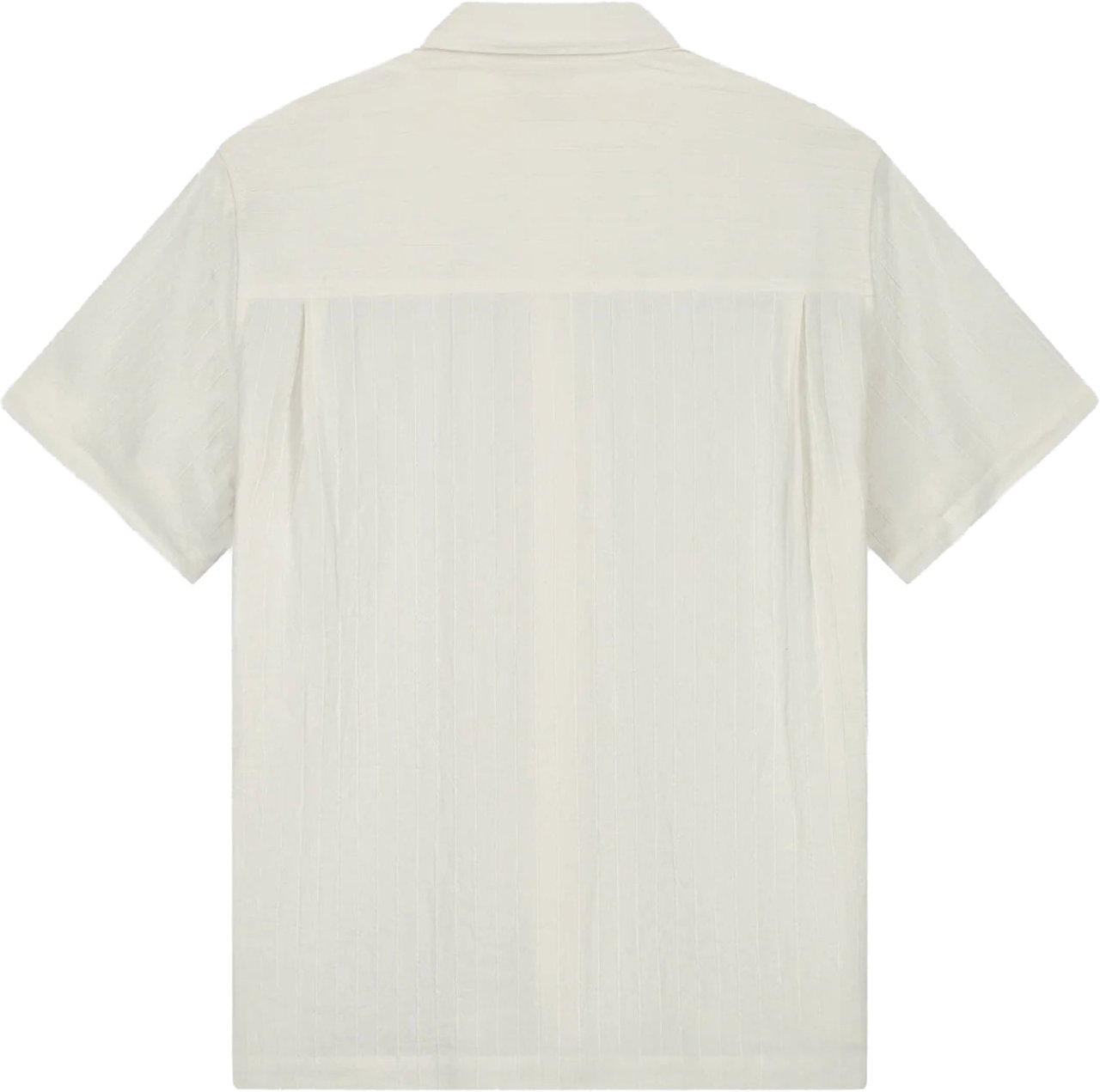 ØLÅF Olaf Textured Stripe Boxy Ss Shirt Korte Mouw Overhemden Off White M250301 Wit