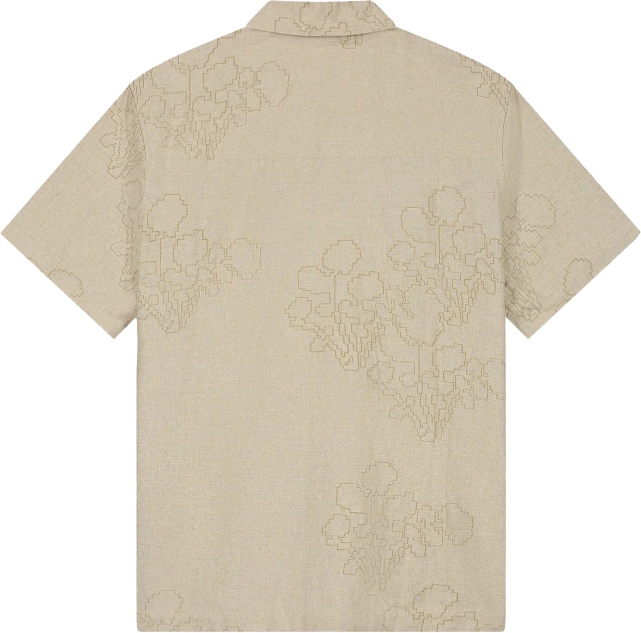 ØLÅF Olaf Embroidered Flower Ss Shirts Korte Mouw Overhemden Beige M250303 Beige