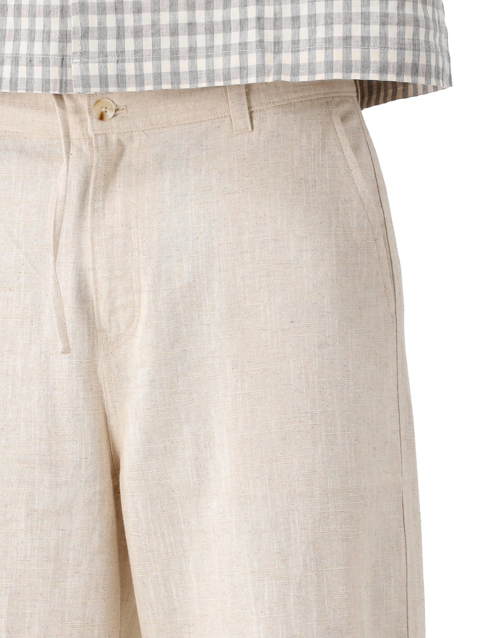 ØLÅF Olaf Linnen Broek Beige Barrel Leg Pants Beige