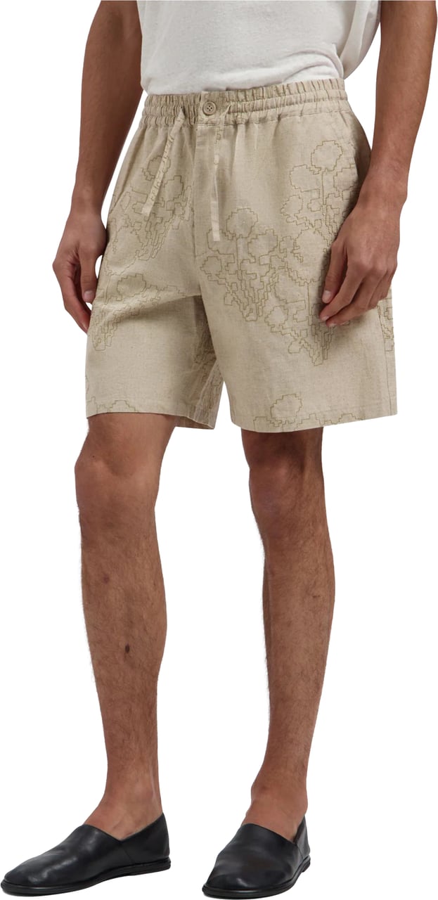 ØLÅF Olaf Embroidered Flower Shorts Shorts Beige M250404 Beige