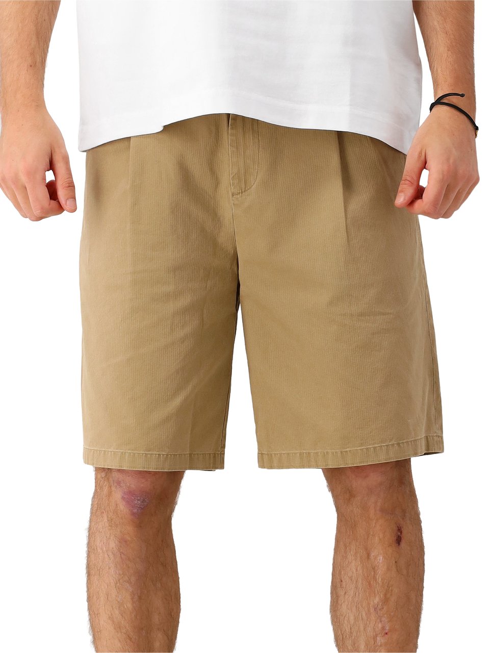 ØLÅF Olaf Korte Broek Beige Herringbone Pleated Beige