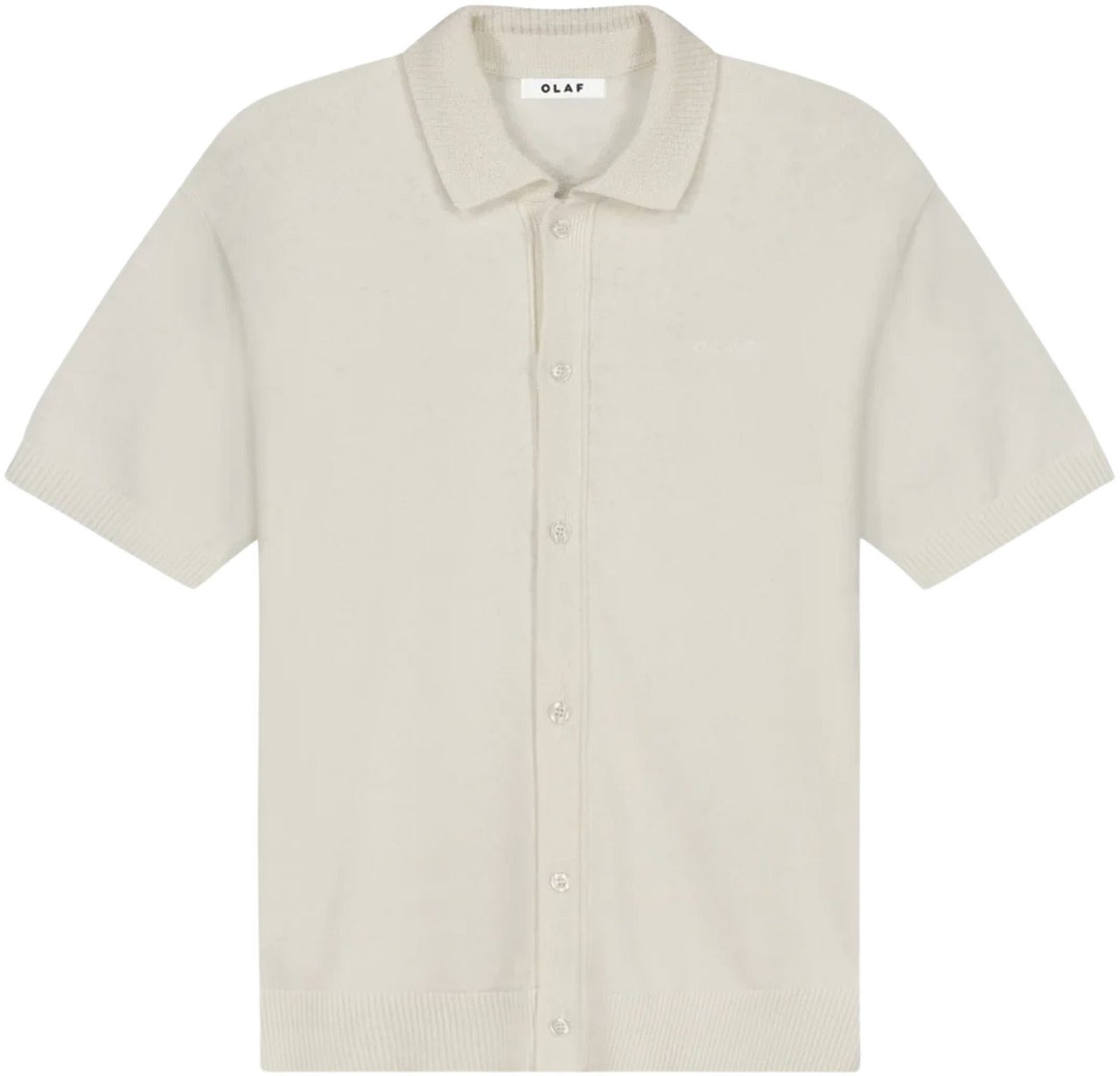ØLÅF Olaf Linen Knitted Ss Polo Polos Off White M250702 Wit
