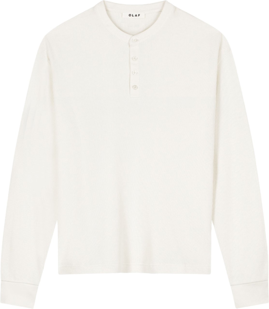 ØLÅF Olaf Waffle Henley Longsleeves Off White M260107 Wit
