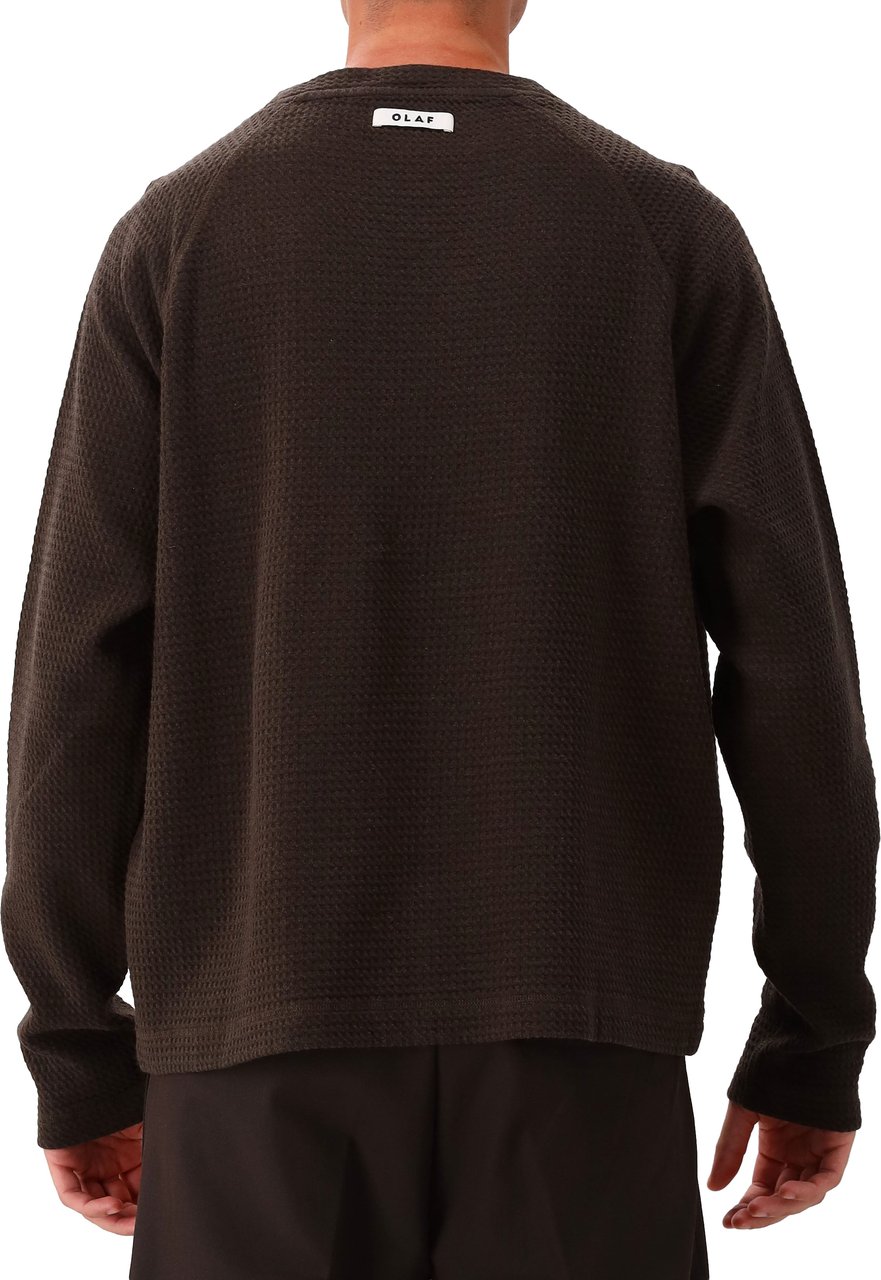 ØLÅF Olaf Sweater Bruin Waffle Crewneck Bruin
