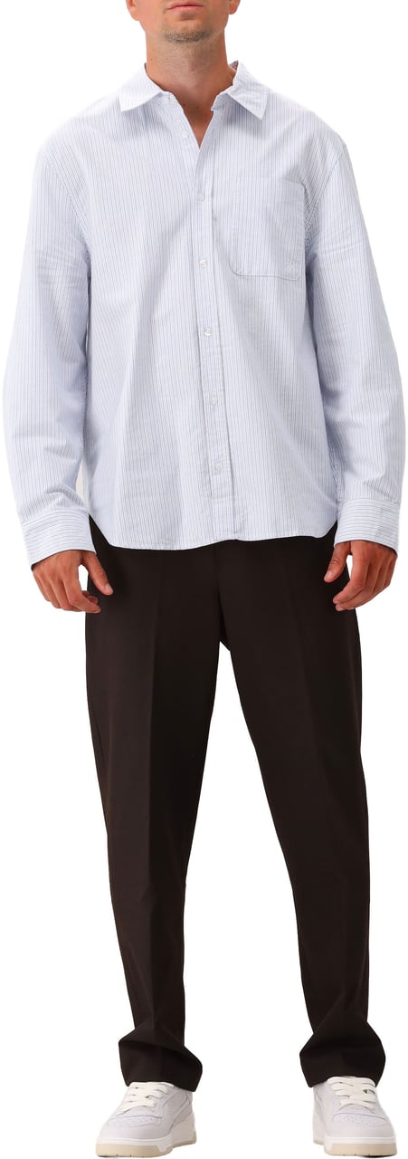 ØLÅF Olaf Overhemd Blauw Oxford Relaxed Shirt Blauw