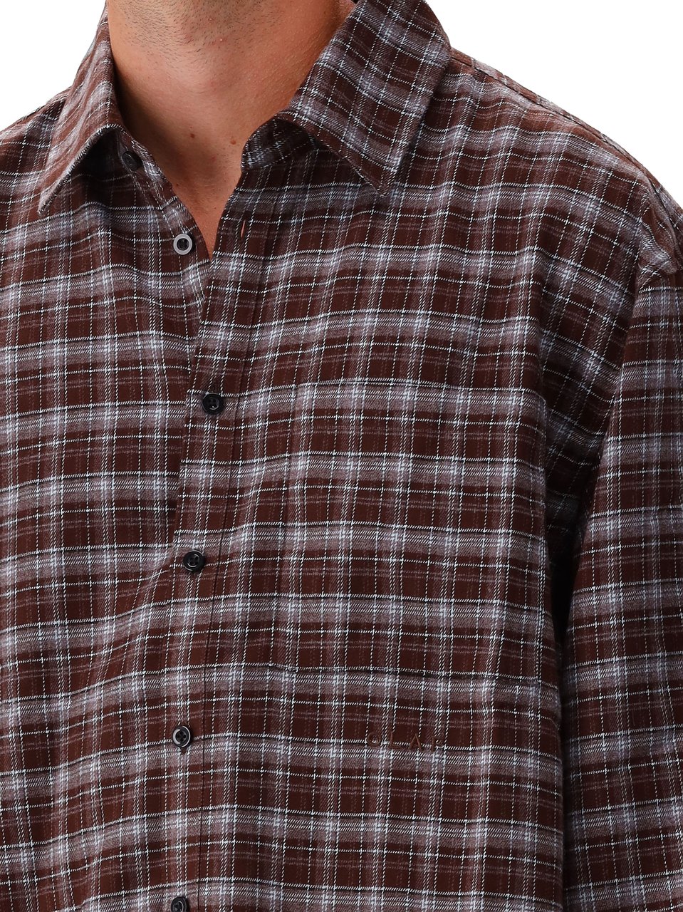ØLÅF Olaf Overhemd Bruin Flannel Boxy Shirt Bruin