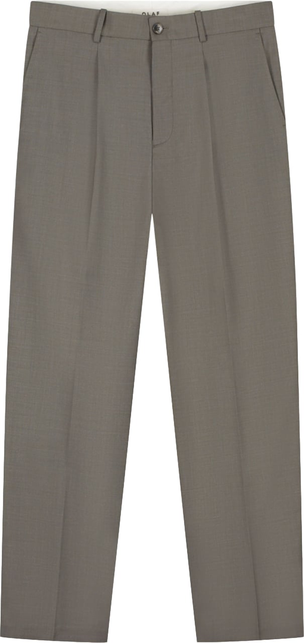 ØLÅF Olaf Regular Wool Pleated Pantalons Bruin M260407 Bruin