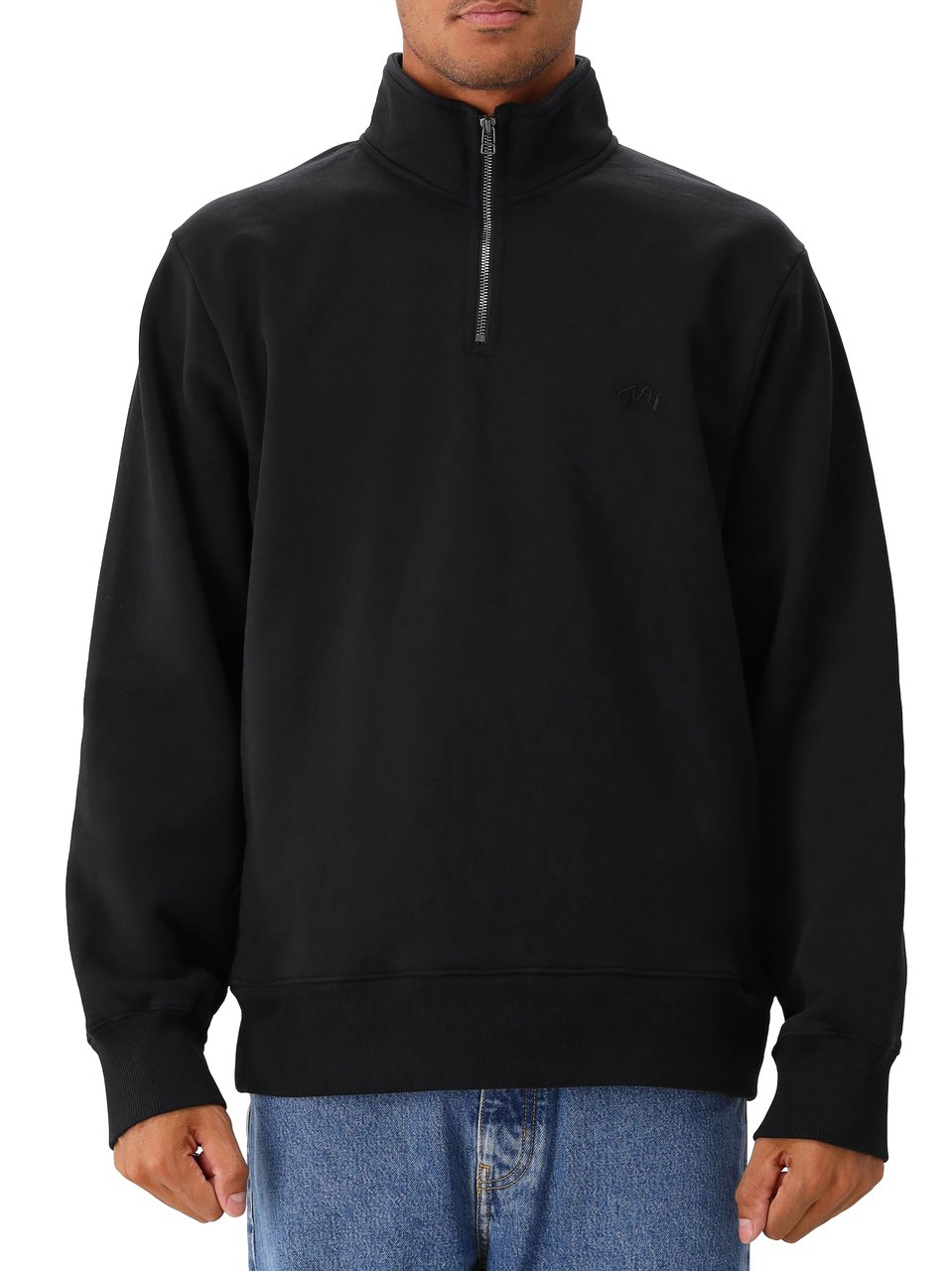 ØLÅF Ølaf Sweater Beige Signature Zip Mock Beige