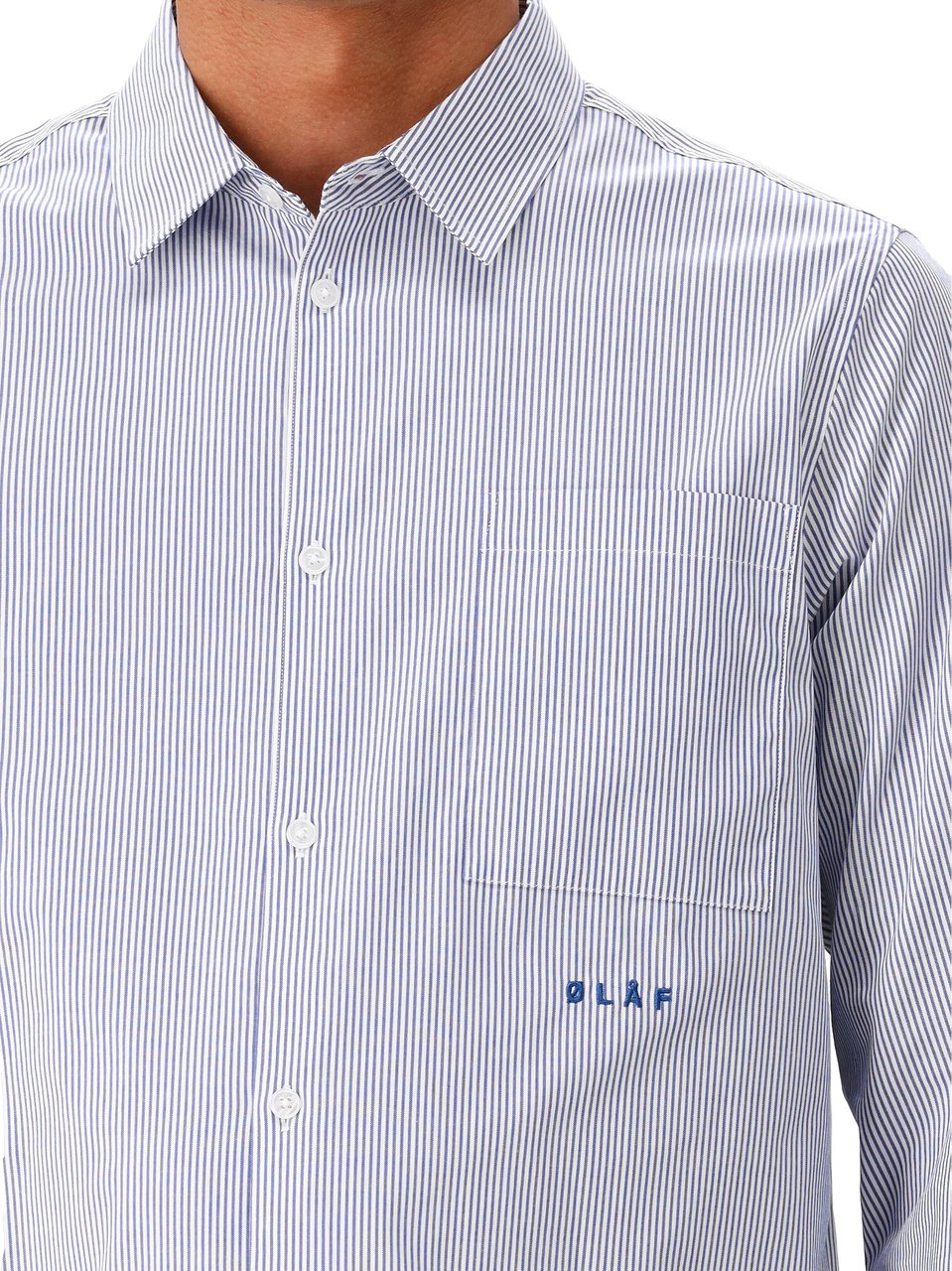 ØLÅF Ølaf Overhemd Blauw Oxford Stripe Blauw