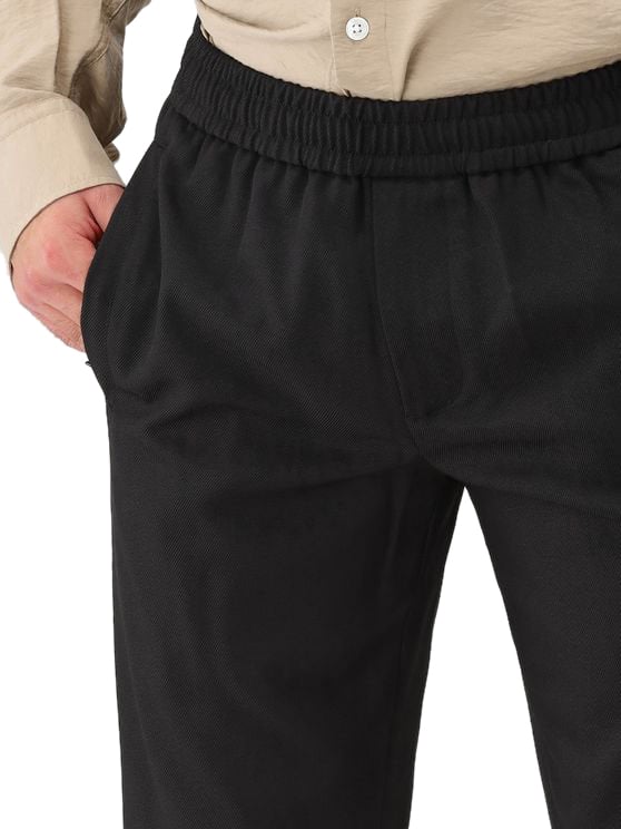 ØLÅF Ølaf Pantalon Zwart Slim Elasticated Zwart