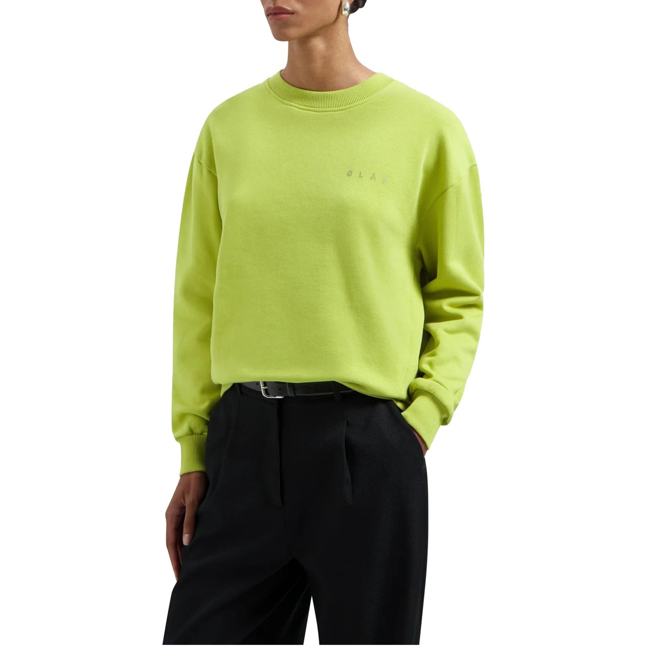 ØLÅF ØlÅf Spiral Face Crewneck Sweaters Groen W200201 Groen