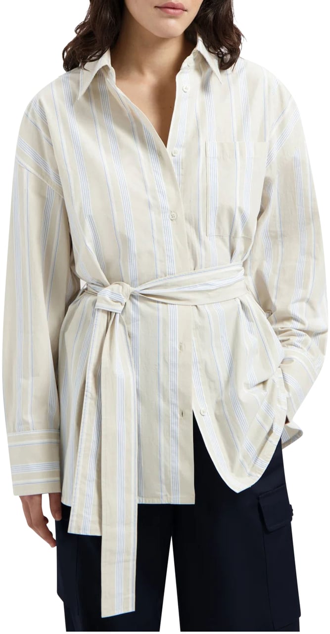 ØLÅF ØlÅf Stripe Tie Shirt Ls Blouses Blauw W200304 Blauw