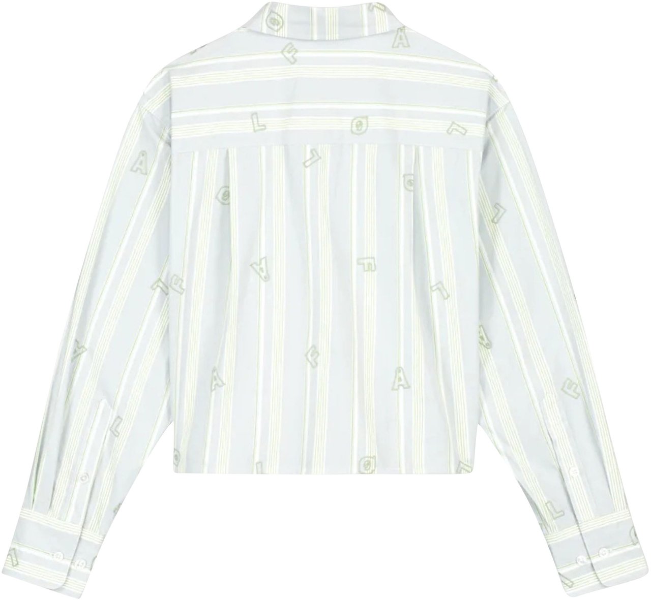 ØLÅF ØlÅf Embro Logo Stripe Cropped Shirt Ls Blouses Groen W200308 Groen