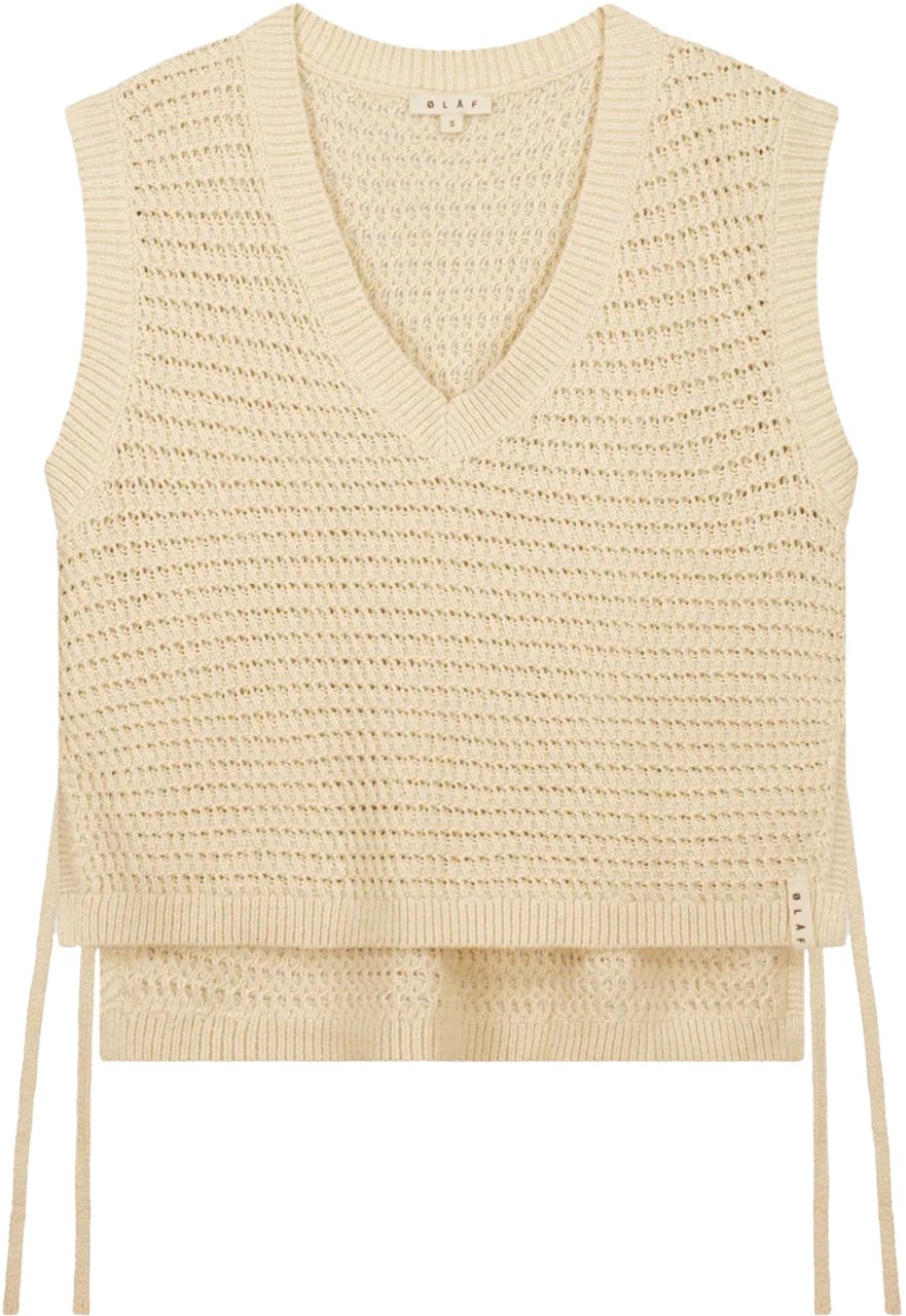 ØLÅF ØlÅf Open Knit Vest Spencers Off White W200702 Wit