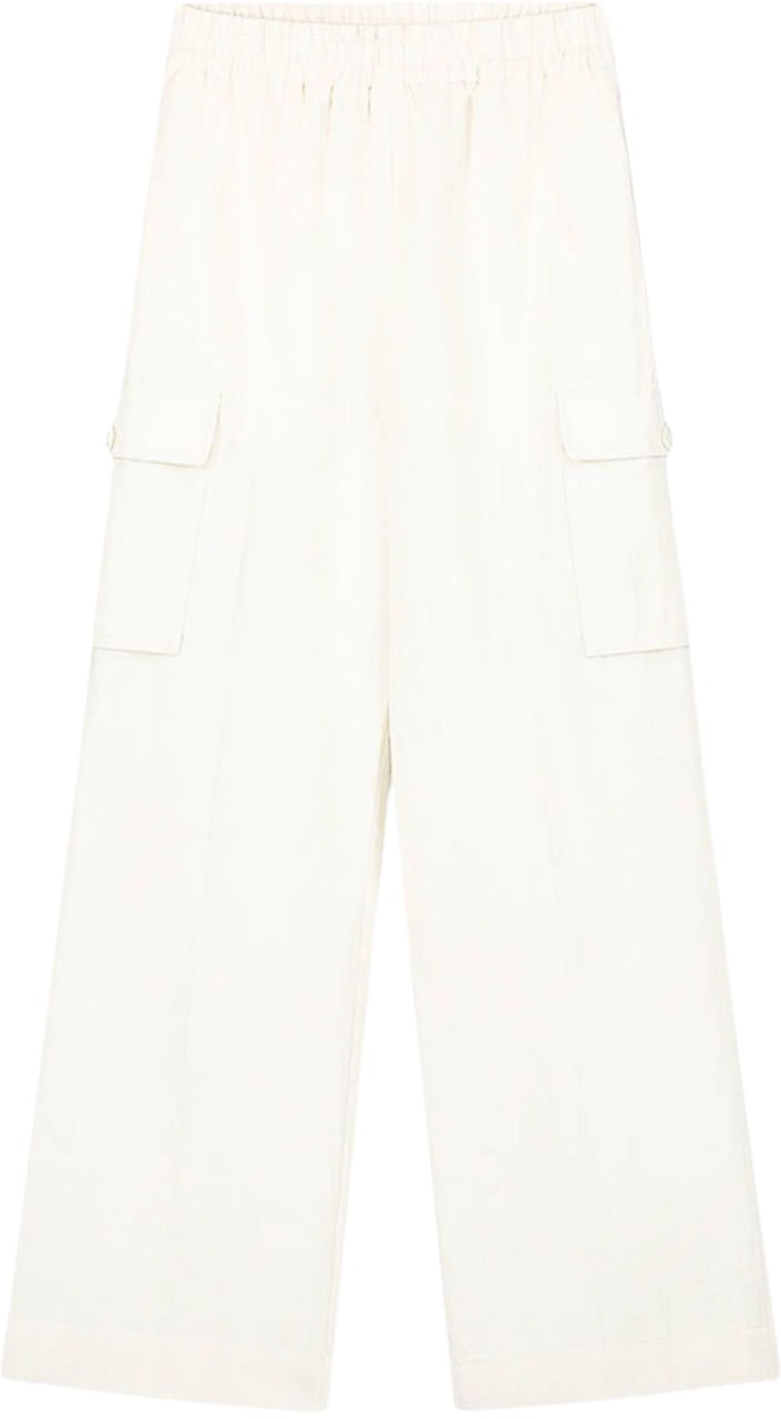 ØLÅF ØlÅf Cotton Linen Cargo Pants Cargo Off White W210401 Wit