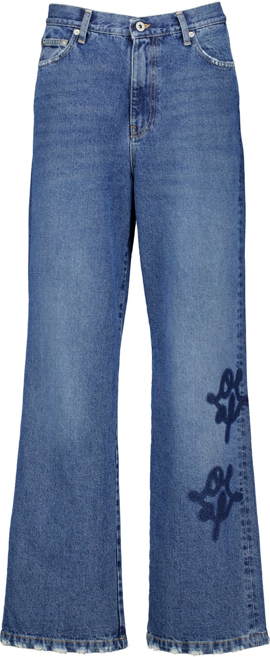 ØLÅF Olaf Monogram Denim Pant Jeans Blauw W220402 Blauw