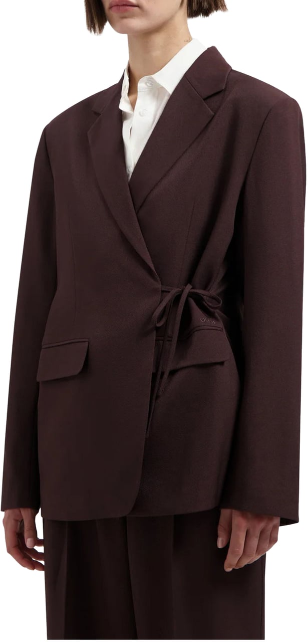 ØLÅF Olaf Tie Detail Tailored Blazer Blazers Bruin W220504 Bruin