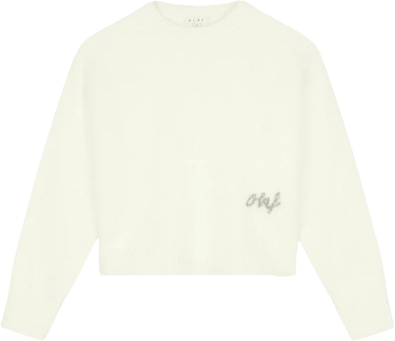 ØLÅF Olaf Fluffy Script Logo Knit Truien Off White W220704 Wit