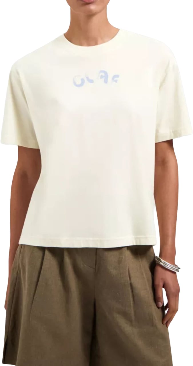 ØLÅF Olaf Brushstroke Olaf Regular Tee T-shirts Off White W240108 Wit