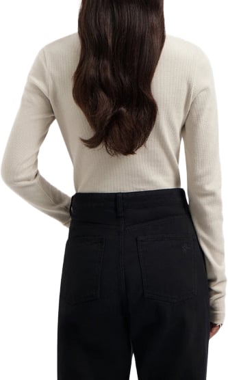 ØLÅF Olaf - Wide sleeve semi sheer top - W240111 - Cement Grijs