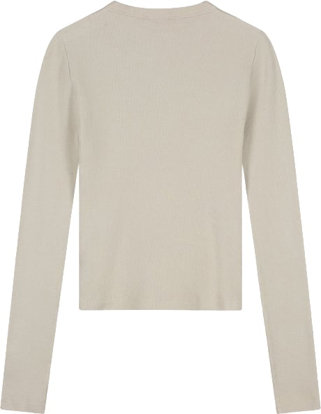 ØLÅF Olaf - Wide sleeve semi sheer top - W240111 - Cement Grijs