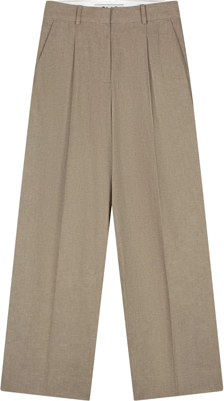 ØLÅF Olaf Linen Tailored Trousers Pantalons Taupe W240408 Taupe