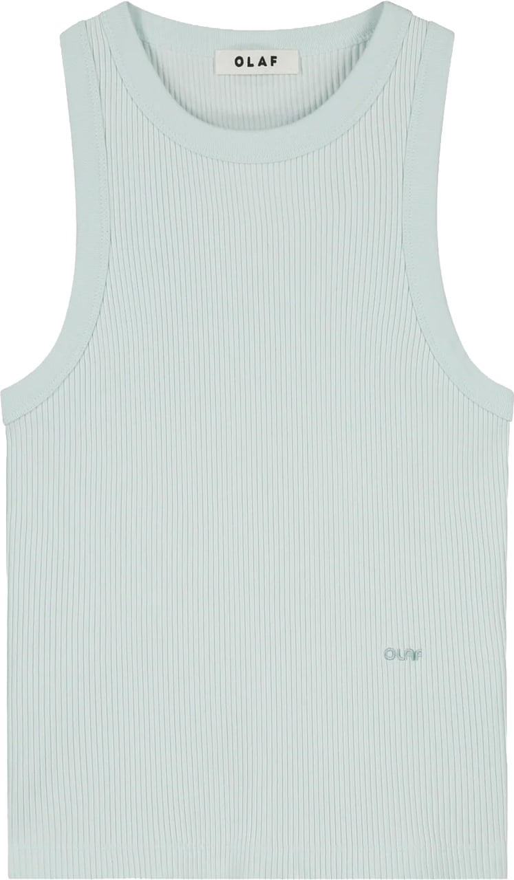 ØLÅF Olaf - Retro logo rib tank top - W250100 - Salt air Blauw