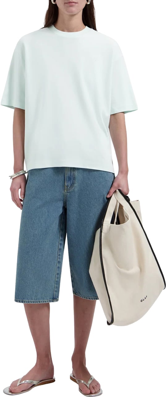 ØLÅF Olaf - Dotted monogram tee - W250103 - Salt air Blauw