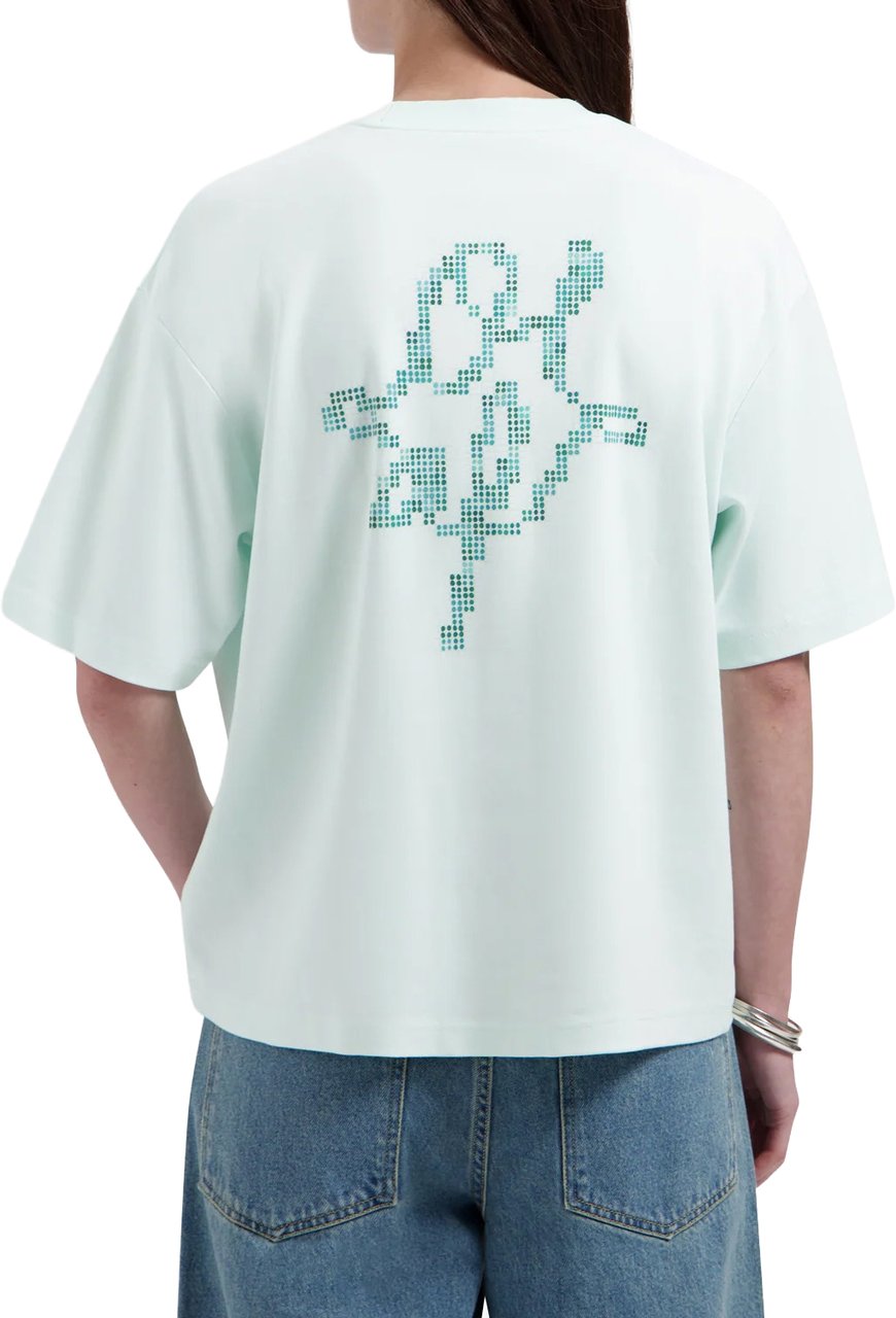 ØLÅF Olaf - Dotted monogram tee - W250103 - Salt air Blauw