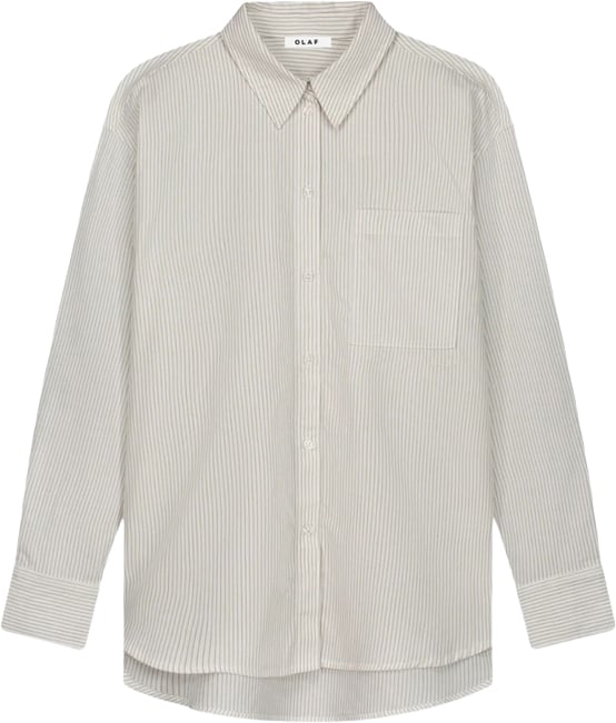 ØLÅF Olaf - Stripe oversized shirt - W250300 - Off white treehouse Wit