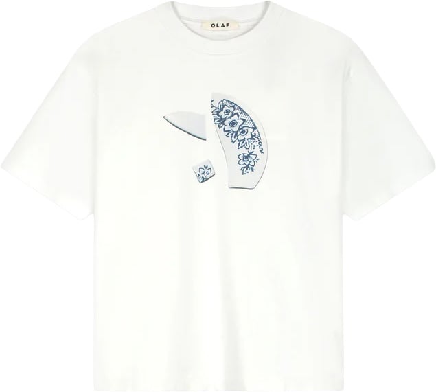 ØLÅF Olaf - Broken plate tee - W260104 - Optical white Wit