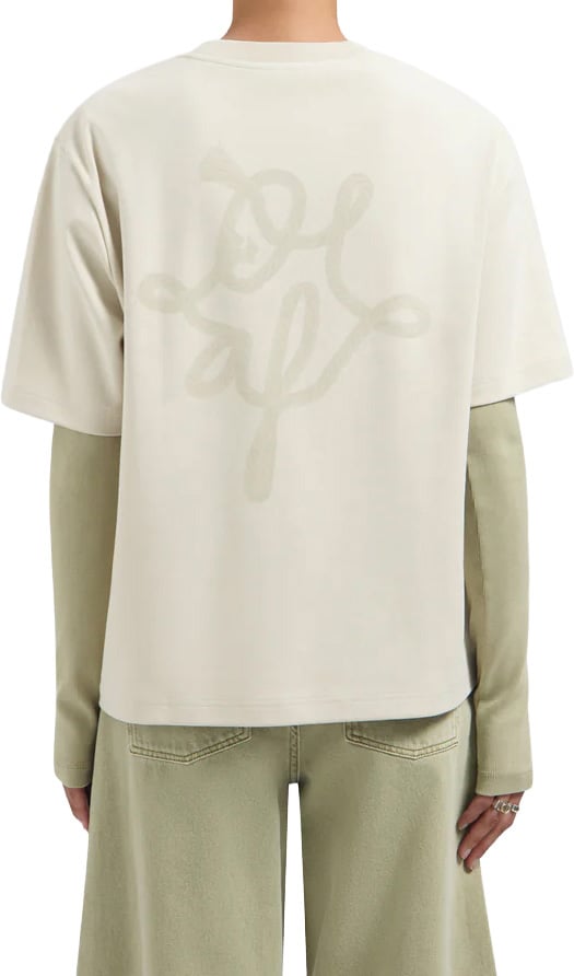 ØLÅF Olaf - Lasso monogram oversized tee - W260105 - Ancient scroll Beige