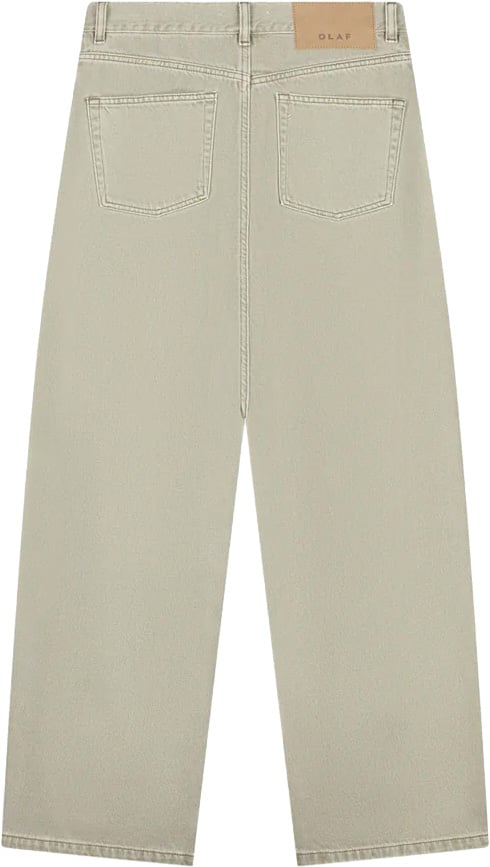 ØLÅF Olaf - Monogram barrel leg denim pant - W260400 - Treehouse Bruin