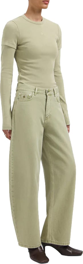 ØLÅF Olaf - Monogram barrel leg denim pant - W260400 - Treehouse Bruin