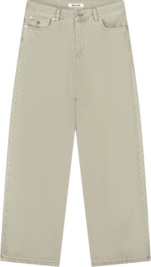 ØLÅF Olaf - Monogram barrel leg denim pant - W260400 - Treehouse Bruin