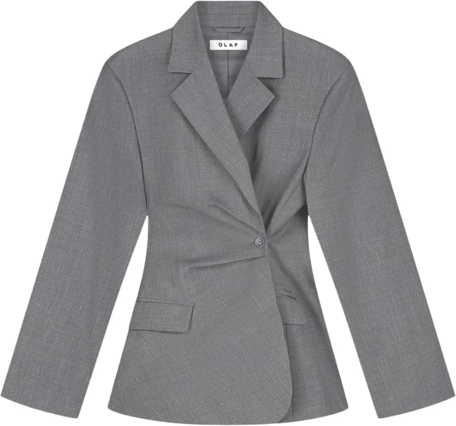 ØLÅF Olaf - Wool asymetric blazer - W260504 - Sharkskin Grijs