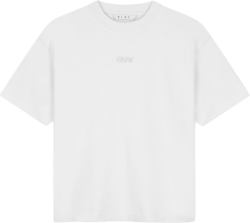 ØLÅF Olaf - Retro logo boxy tee - W990101 - Optical white Wit