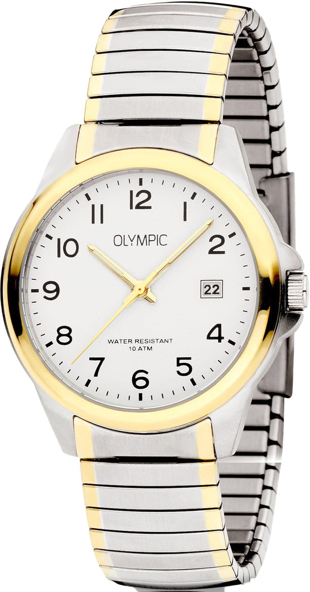 Olympic Olympic OL26HSS310B CHARLIE Horloge - Staal - Bi color - Wit - 38mm Zilver