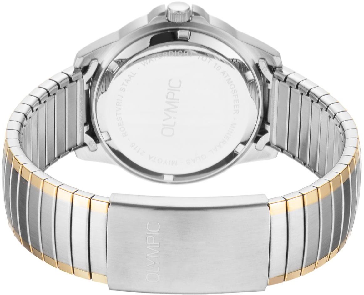 Olympic Olympic OL26HSS310B CHARLIE Horloge - Staal - Bi color - Wit - 38mm Zilver
