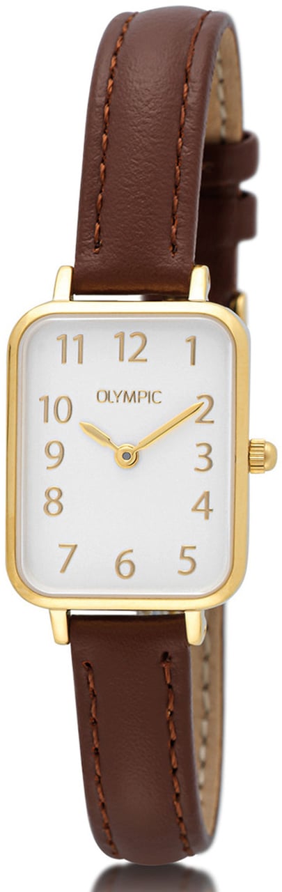 Olympic Olympic OL66DDL008 TILLY Horloge - Double - Leer - Arabisch Goud