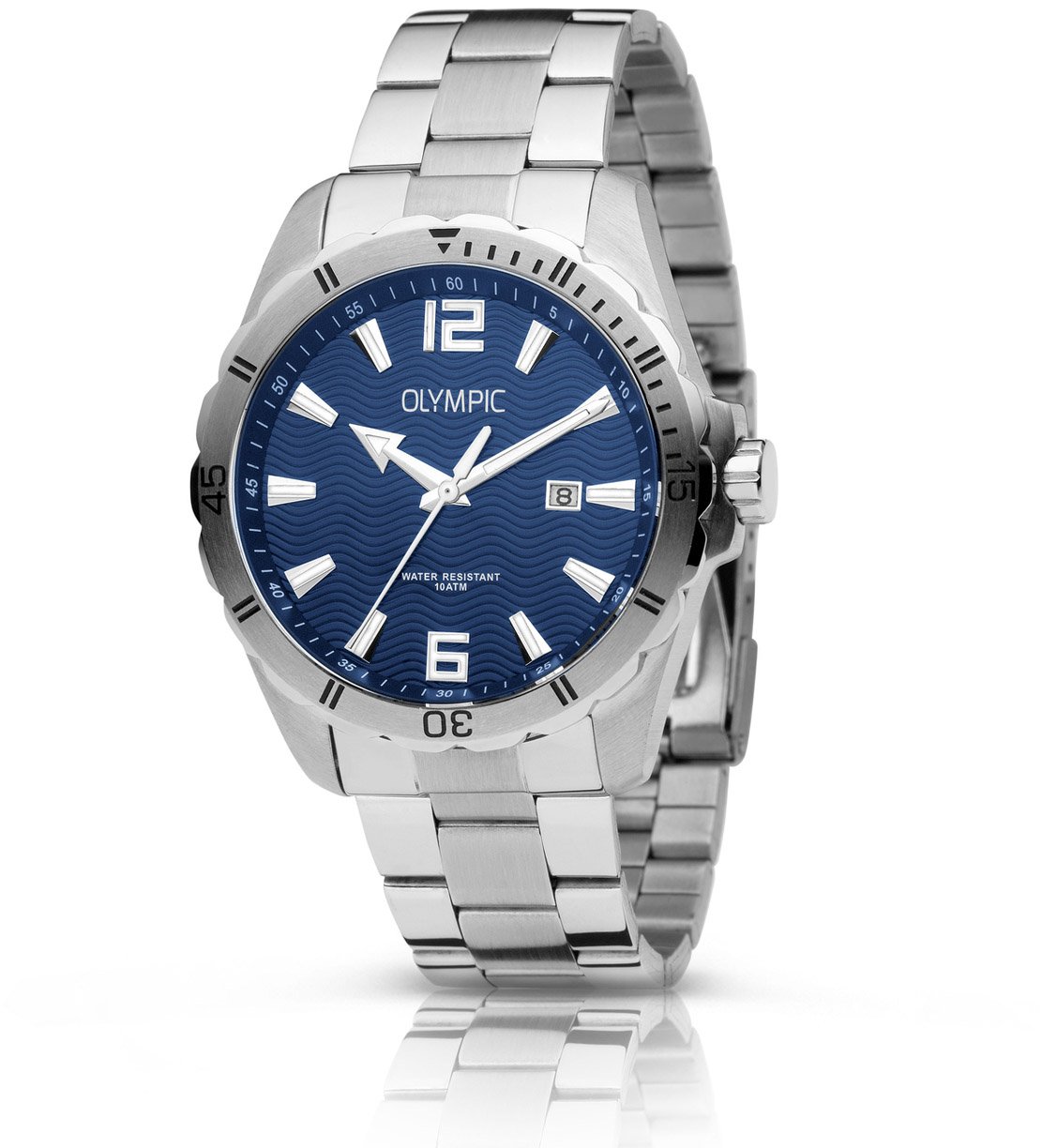 Olympic Olympic OL72HSS249 PIETER - Horloge - Staal - Blauw - 43mm Zilver