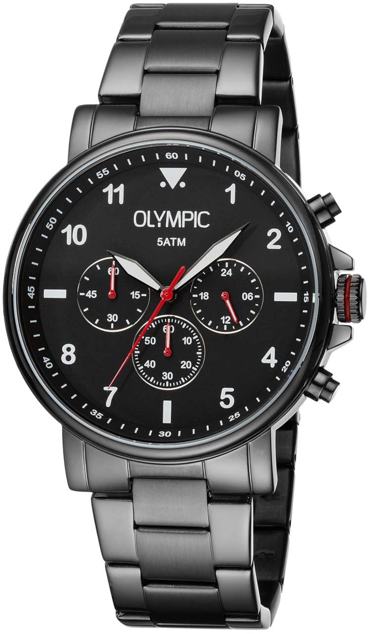 Olympic Olympic OL89HGG002 Jack Horloge Heren Staal 44mm Grijs