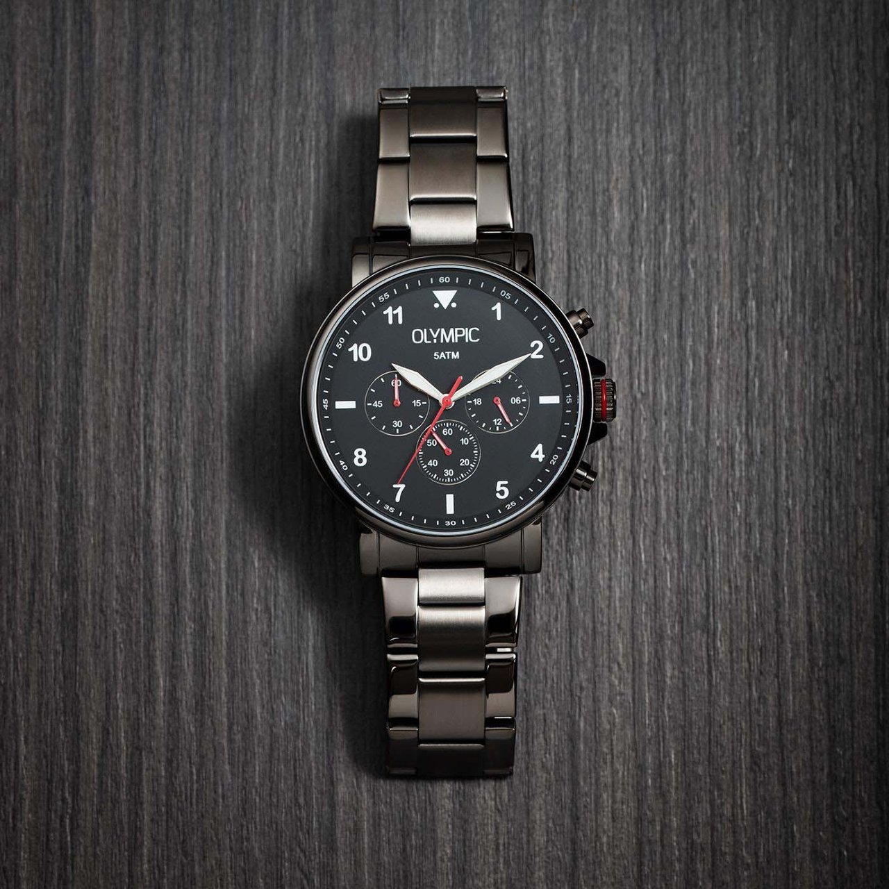 Olympic Olympic OL89HGG002 Jack Horloge Heren Staal 44mm Grijs