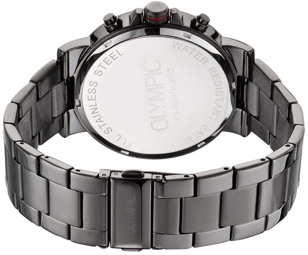 Olympic Olympic OL89HGG002 Jack Horloge Heren Staal 44mm Grijs