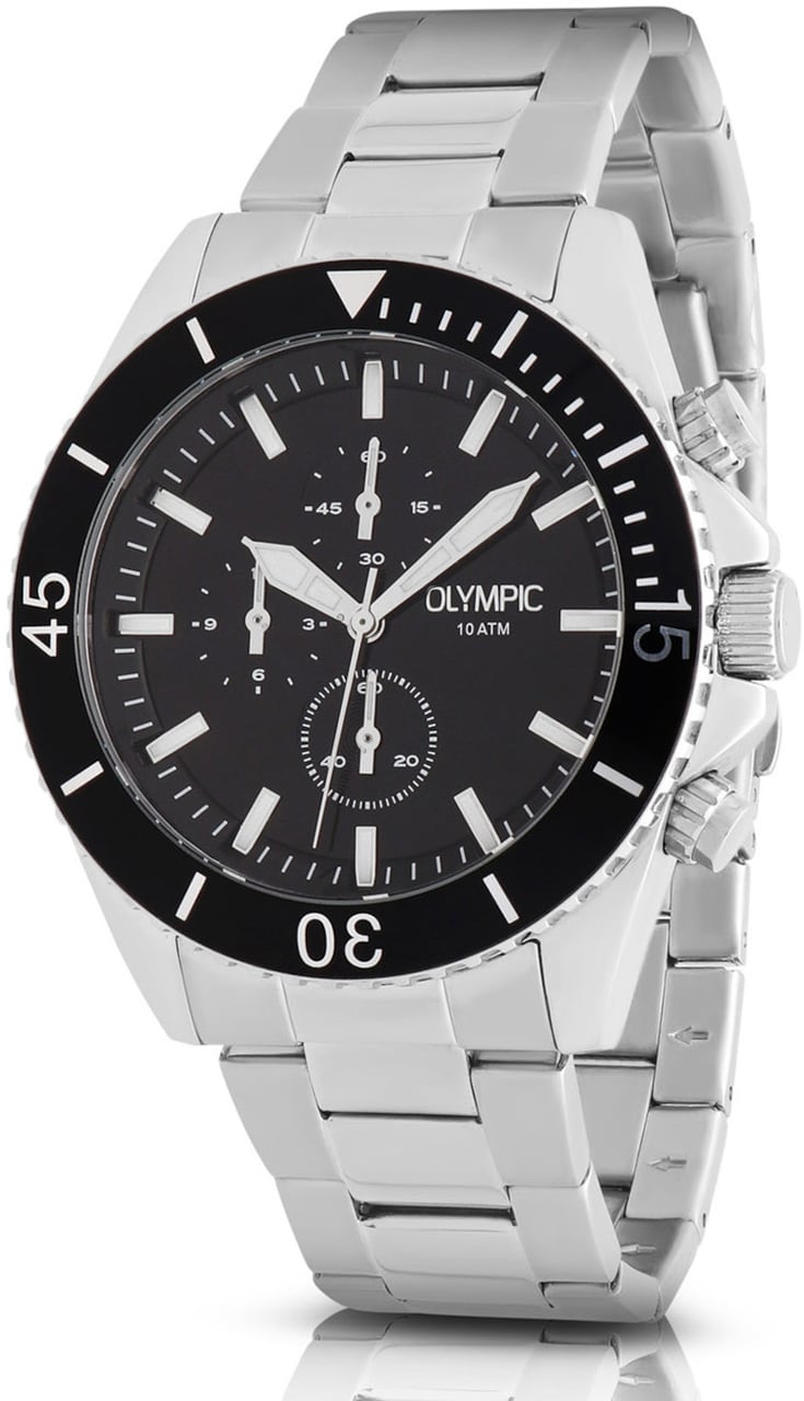 Olympic Olympic OL89HSS054 Paul Horloge Heren Staal 43mm Zilver