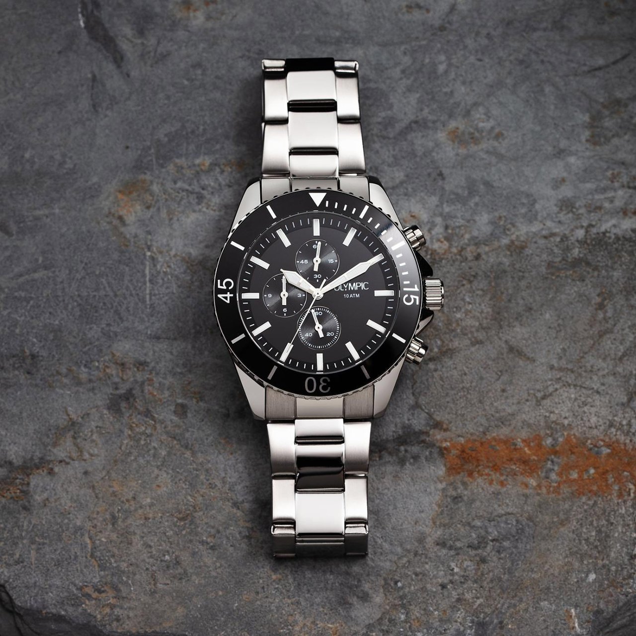 Olympic Olympic OL89HSS054 Paul Horloge Heren Staal 43mm Zilver