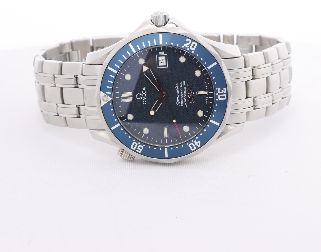 Omega Omega Seamaster 007 James Bond model 2537.80 80429816 03859/10007 SS AT Blue-Face Watch Blauw